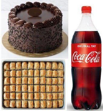 Aile Boyu Tatlı Keyfi: Çikolatalı Pasta Baklava ve 1 Litre Cola