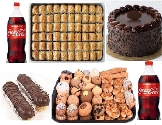 Süper Avantajlı Tatlı ve İçecek Kombini Pasta Baklava Ekler Kuru Pasta